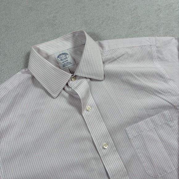 Brooks Brothers Other - Brooks Brothers Regent Dress Shirt Mens 15.5-34 White Red Micro Stripe Non Iron